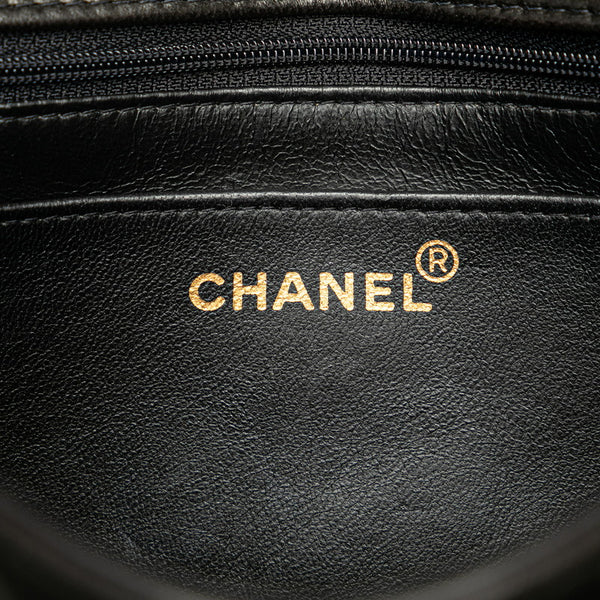 シャネル マトラッセ ダイアナ チェーン 斜め掛け ショルダーバッグ ブラック ゴールド ラムスキン レディース CHANEL 【中古】