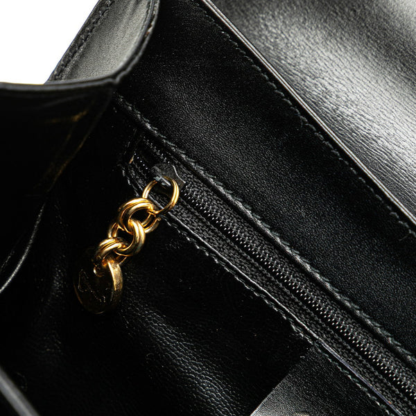 サルヴァトーレフェラガモ ガンチーニ ハンドバッグ ショルダーバッグ 2WAY ブラック レザー レディース Salvatore Ferragamo 【中古】