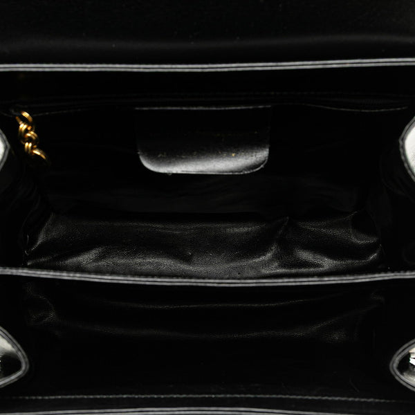 サルヴァトーレフェラガモ ガンチーニ ハンドバッグ ショルダーバッグ 2WAY ブラック レザー レディース Salvatore Ferragamo 【中古】