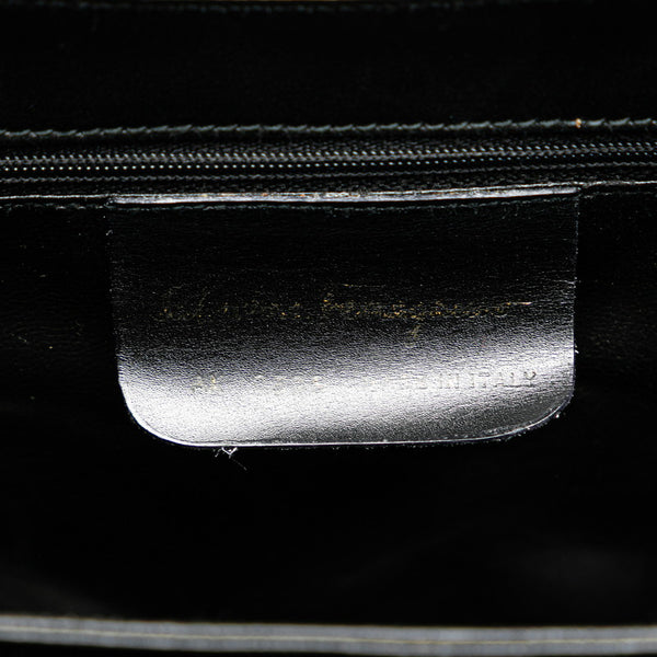 サルヴァトーレフェラガモ ガンチーニ ハンドバッグ ショルダーバッグ 2WAY ブラック レザー レディース Salvatore Ferragamo 【中古】