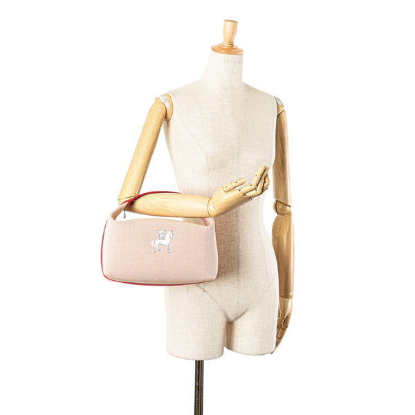 エルメス ブリッド ア ブラックGM カブリオル ハンドバッグ テラコッタ レッド キャンバス レディース HERMES 【中古】