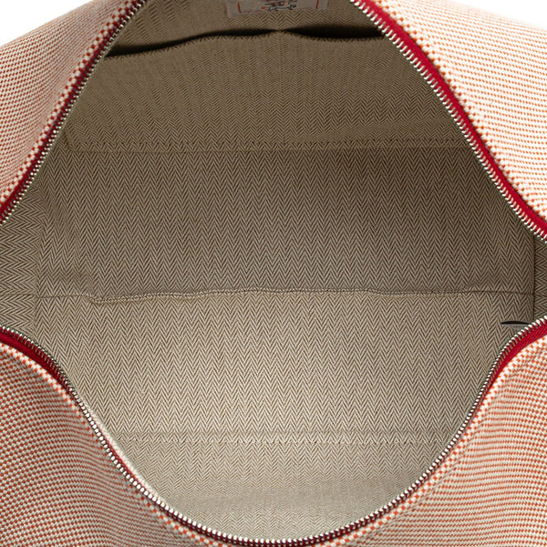 エルメス ブリッド ア ブラックGM カブリオル ハンドバッグ テラコッタ レッド キャンバス レディース HERMES 【中古】