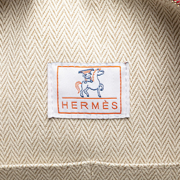 エルメス ブリッド ア ブラックGM カブリオル ハンドバッグ テラコッタ レッド キャンバス レディース HERMES 【中古】