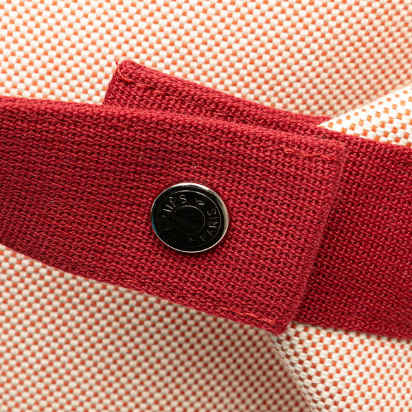 エルメス ブリッド ア ブラックGM カブリオル ハンドバッグ テラコッタ レッド キャンバス レディース HERMES 【中古】