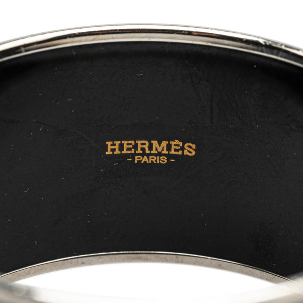 エルメス エマイユTGM ガダルキヴィール 七宝焼き ブレスレット ホワイト シルバー メタル レディース HERMES 【中古】