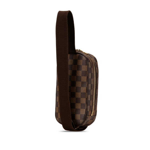 ルイ ヴィトン ダミエ ポシェット ガンジュ SPO ボディバッグ ウエストバッグ N48048 ブラウン PVC レザー メンズ LOUIS VUITTON 【中古】
