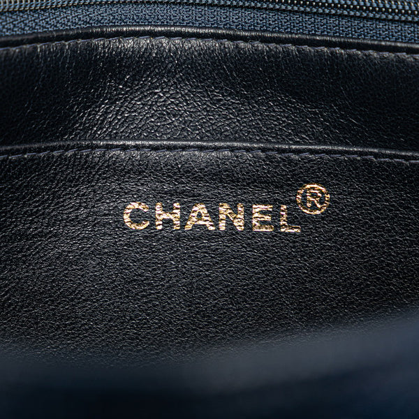 シャネル ココマーク バイアスステッチ チェーン ショルダーバッグ ネイビー ゴールド金具 キャビアスキン レディース CHANEL 【中古】