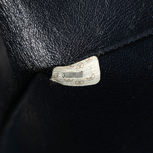 シャネル ココマーク バイアスステッチ チェーン ショルダーバッグ ネイビー ゴールド金具 キャビアスキン レディース CHANEL 【中古】