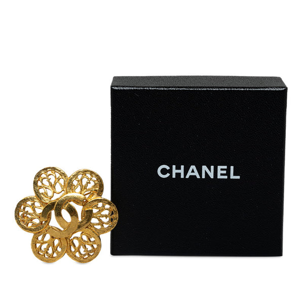 シャネル ヴィンテージ ココマーク フラワーモチーフ ブローチ ゴールド メッキ レディース CHANEL 【中古】
