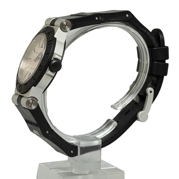 ブルガリ 腕時計 AL32TA クオーツ シルバー文字盤 アルミ ラバー メンズ BVLGARI 【中古】