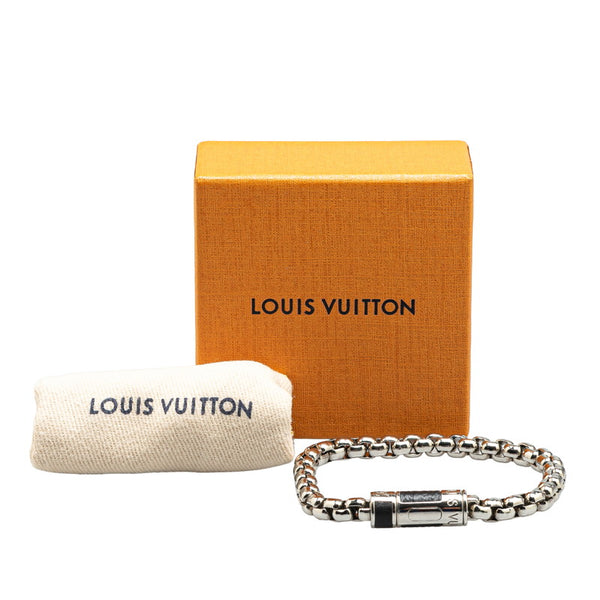 ルイ ヴィトン モノグラム エクリプス ブラスレ チェーン ブレスレット M62592 シルバー ブラック メタル PVC メンズ LOUIS VUITTON 【中古】