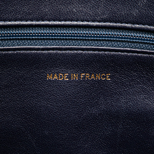 シャネル デカココマーク トートバッグ ネイビー キャビアスキン レディース CHANEL 【中古】