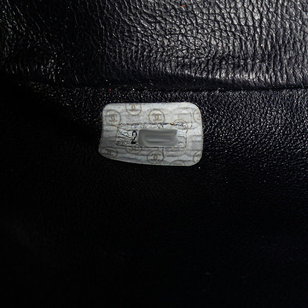 シャネル デカココマーク トートバッグ ネイビー キャビアスキン レディース CHANEL 【中古】