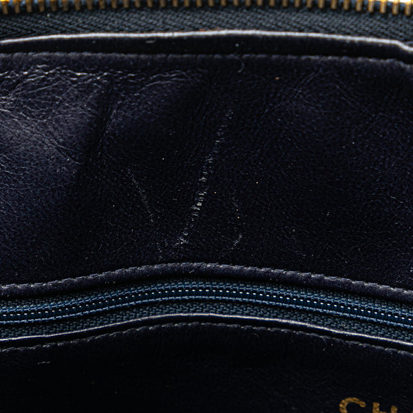 シャネル デカココマーク トートバッグ ネイビー キャビアスキン レディース CHANEL 【中古】