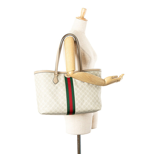 グッチ GGスプリーム オフディア ミディアム トートバッグ 631685 ベージュ マルチカラー PVC レザー レディース GUCCI 【中古】