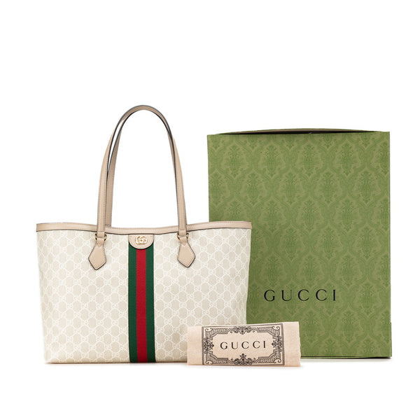 グッチ GGスプリーム オフディア ミディアム トートバッグ 631685 ベージュ マルチカラー PVC レザー レディース GUCCI 【中古】