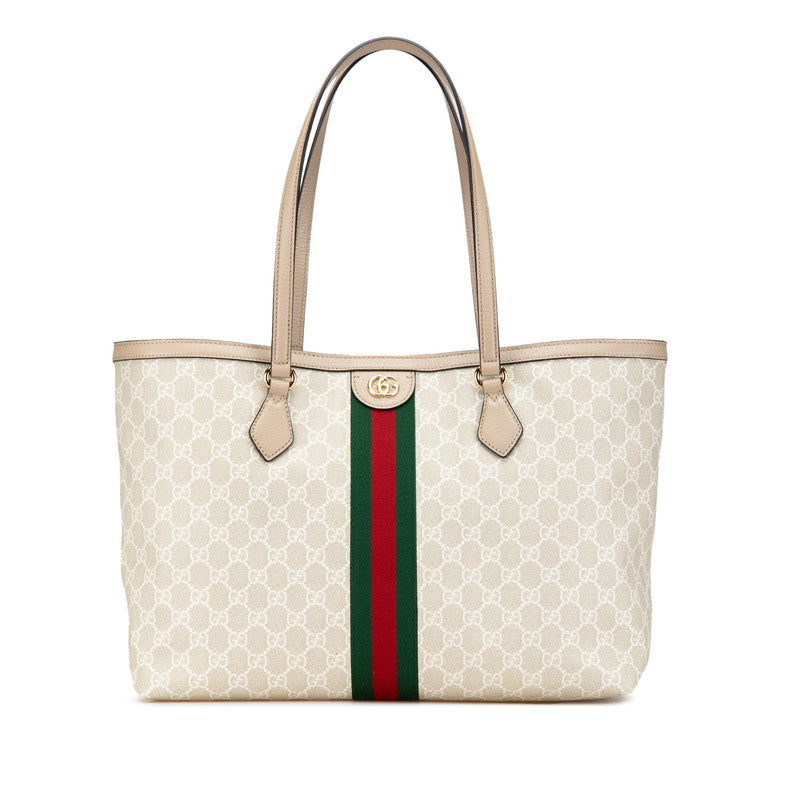 グッチ GGスプリーム オフディア ミディアム トートバッグ 631685 ベージュ マルチカラー PVC レザー レディース GUCCI 【中古】