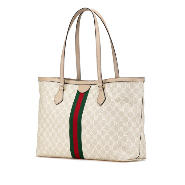 グッチ GGスプリーム オフディア ミディアム トートバッグ 631685 ベージュ マルチカラー PVC レザー レディース GUCCI 【中古】