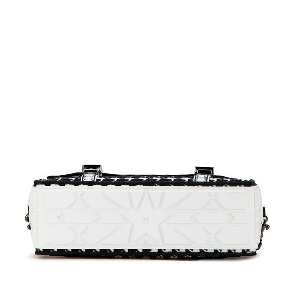 ディオール 千鳥格子 キャンプ ショルダーバッグ ネイビー ホワイト キャンバス レザー レディース Dior 【中古】