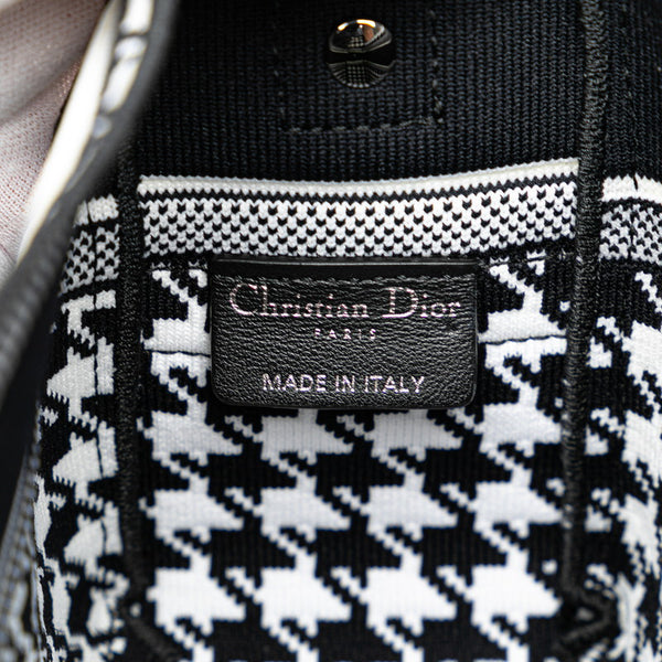 ディオール 千鳥格子 キャンプ ショルダーバッグ ネイビー ホワイト キャンバス レザー レディース Dior 【中古】