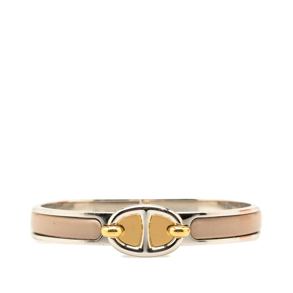 エルメス ミニクリックPM シェーヌダンクル  ブレスレット シルバー マロングラッセ グレージュ メタル レディース HERMES 【中古】