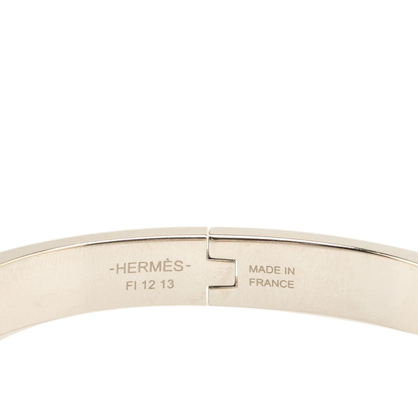 エルメス ミニクリックPM シェーヌダンクル  ブレスレット シルバー マロングラッセ グレージュ メタル レディース HERMES 【中古】