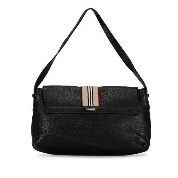 バーバリー ワンショルダーバッグ ハンドバッグ ブラック レザー レディース BURBERRY 【中古】
