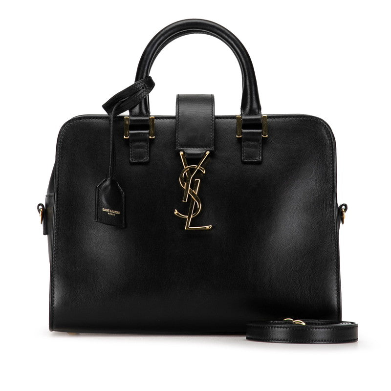 サンローラン モノグラム ベイビーカバス ハンドバッグ ショルダーバッグ 2WAY 472469 ブラック レザー レディース SAINT LAURENT 【中古】