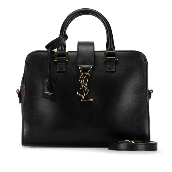 サンローラン モノグラム ベイビーカバス ハンドバッグ ショルダーバッグ 2WAY 472469 ブラック レザー レディース SAINT LAURENT 【中古】