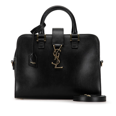 サンローラン モノグラム ベイビーカバス ハンドバッグ ショルダーバッグ 2WAY 472469 ブラック レザー レディース SAINT LAURENT 【中古】