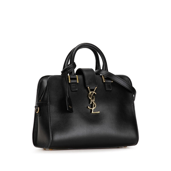 サンローラン モノグラム ベイビーカバス ハンドバッグ ショルダーバッグ 2WAY 472469 ブラック レザー レディース SAINT LAURENT 【中古】