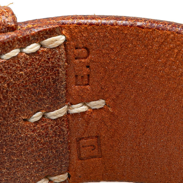 エルメス エトリヴィエール ベルト ブレスレット ブラウン シルバー レザー メタル レディース HERMES 【中古】