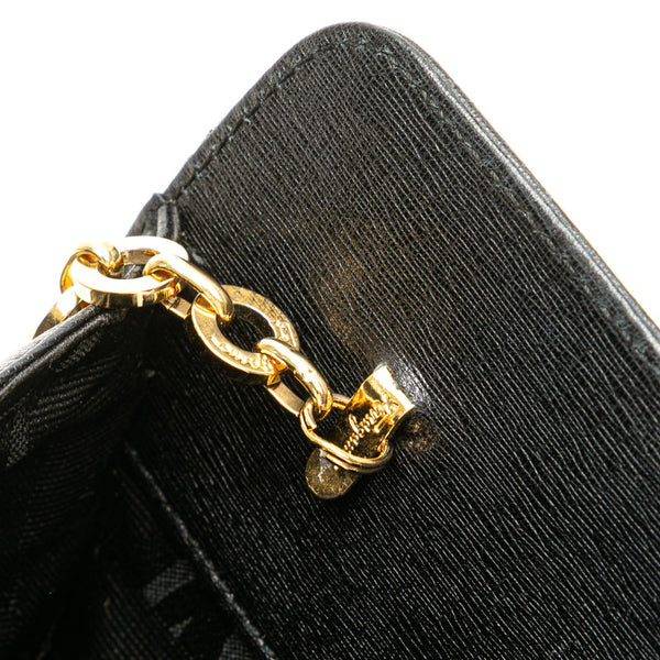 サルヴァトーレフェラガモ 斜め掛け チェーン ショルダーバッグ ブラック レザー レディース Salvatore Ferragamo 【中古】