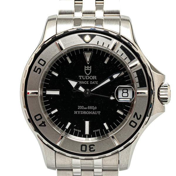 チュードル ハイドロノート 腕時計 85190 自動巻き ブラック文字盤 ステンレススチール メンズ TUDOR 【中古】