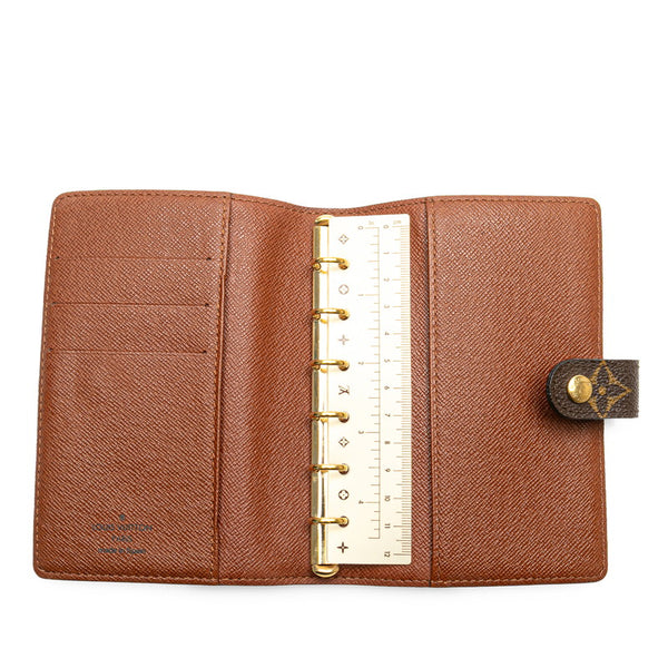 ルイ ヴィトン モノグラム アジェンダPM 手帳カバー R20005 ブラウン PVC レザー レディース LOUIS VUITTON 【中古】