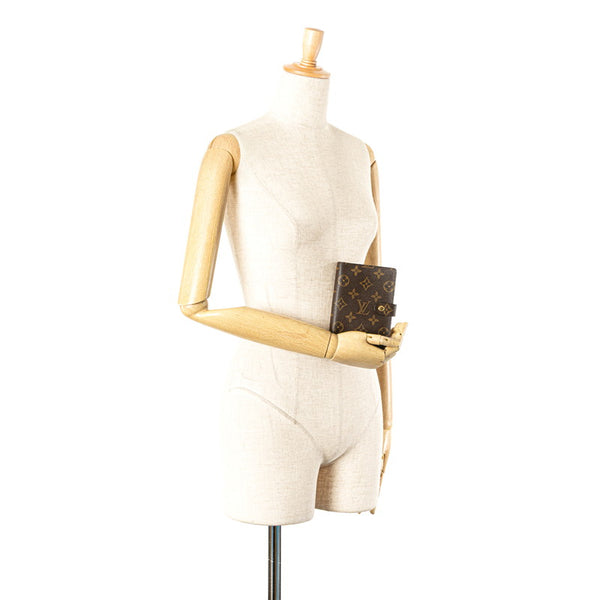 ルイ ヴィトン モノグラム アジェンダPM 手帳カバー R20005 ブラウン PVC レザー レディース LOUIS VUITTON 【中古】