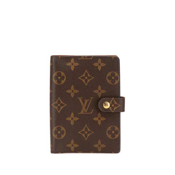 ルイ ヴィトン モノグラム アジェンダPM 手帳カバー R20005 ブラウン PVC レザー レディース LOUIS VUITTON 【中古】