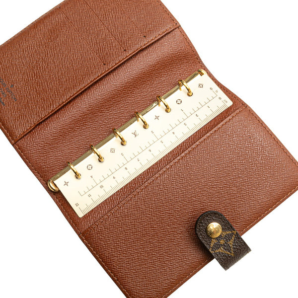 ルイ ヴィトン モノグラム アジェンダPM 手帳カバー R20005 ブラウン PVC レザー レディース LOUIS VUITTON 【中古】