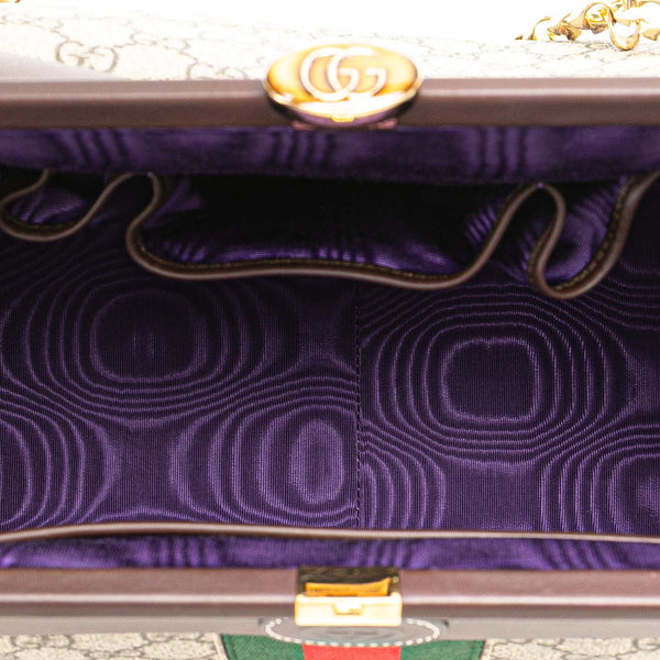 グッチ GGスプリーム オフィディア ショルダーバッグ ハンドバッグ 2WAY 726428 ブラウン ベージュ PVC レザー レディース GUCCI 【中古】
