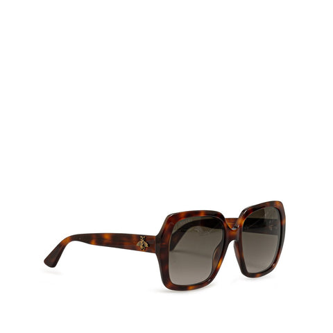 グッチ インターロッキングG サングラス GG0096S ブラウン プラスチック レディース GUCCI 【中古】