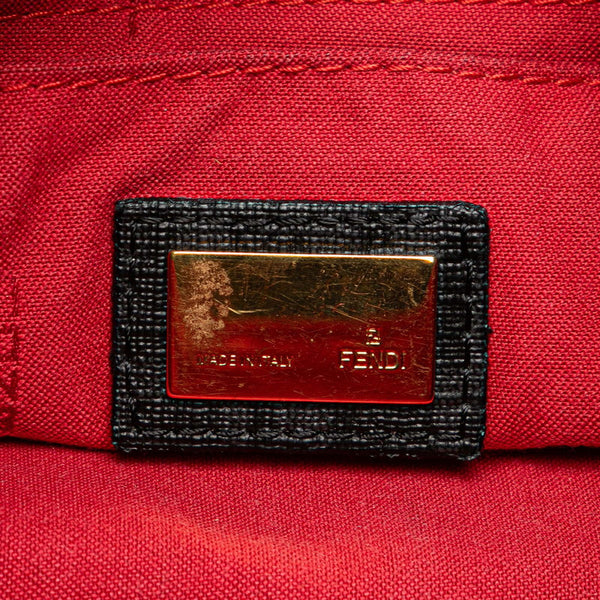 フェンディ ズッキーノ ミニ マンマバケット チェーン ハンドバッグ 8BR180 ブラック PVC レザー レディース FENDI 【中古】