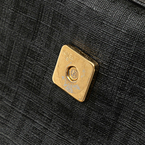 フェンディ ズッキーノ ミニ マンマバケット チェーン ハンドバッグ 8BR180 ブラック PVC レザー レディース FENDI 【中古】