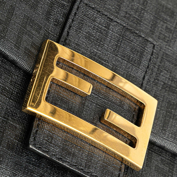 フェンディ ズッキーノ ミニ マンマバケット チェーン ハンドバッグ 8BR180 ブラック PVC レザー レディース FENDI 【中古】
