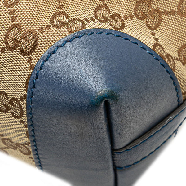 グッチ GGキャンバス ショルダーバッグ トートバッグ 269878 ベージュ ブルー キャンバス レザー レディース GUCCI 【中古】