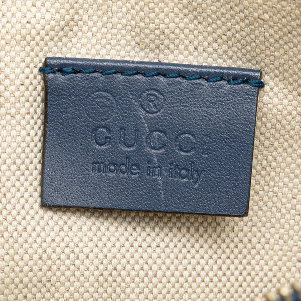 グッチ GGキャンバス ショルダーバッグ トートバッグ 269878 ベージュ ブルー キャンバス レザー レディース GUCCI 【中古】