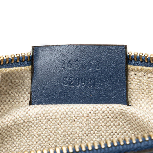 グッチ GGキャンバス ショルダーバッグ トートバッグ 269878 ベージュ ブルー キャンバス レザー レディース GUCCI 【中古】