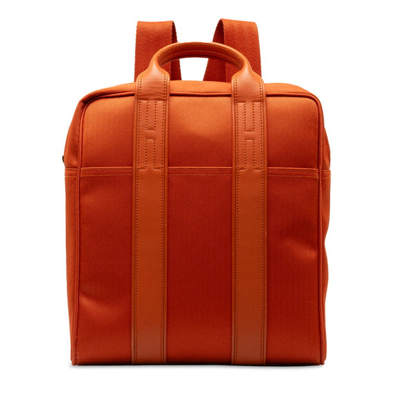 エルメス アカプルコサックアド リュックサック バックパック オレンジ トワルシェブロン レザー レディース HERMES 【中古】