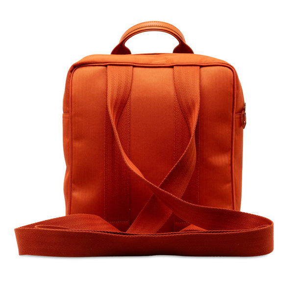 エルメス アカプルコサックアド リュックサック バックパック オレンジ トワルシェブロン レザー レディース HERMES 【中古】