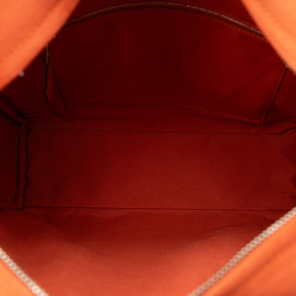 エルメス アカプルコサックアド リュックサック バックパック オレンジ トワルシェブロン レザー レディース HERMES 【中古】
