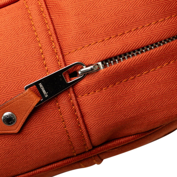エルメス アカプルコサックアド リュックサック バックパック オレンジ トワルシェブロン レザー レディース HERMES 【中古】